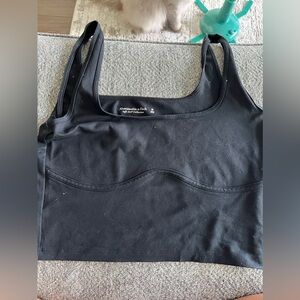 abercrombie fitch black cropped corset top